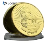 Custom Gold Plated Commemorative Coin with 3D Relief Portrait Design