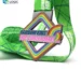 Custom kids fun run medal with rainbow enamel design and green ribbon
