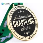 Custom Grappling Medal with Green Ribbon – Submission Wrestling Award Medal