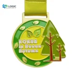 Custom Tree Planting Medal with Green Ribbon – Eco Charity Event Award Medal