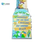 Custom Beach-Themed Marathon Medal – Star & Sunset Running Award