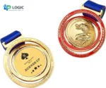 Custom Rotating Spinner Medal with Blue Ribbon – 3D Spinning Marathon Award Medal - Image 6