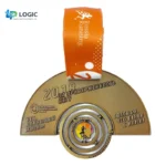Custom City Marathon Medal with Concentric Design – Half-Round Running Award - Image 2