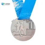Custom Sochi Marathon Medal with Blue Ribbon – Running Event Award - Image 3