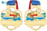 Custom City Marathon Medal with Colorful Ribbon – Landmark Running Event Award