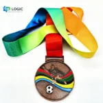 Custom Football Medal with Rainbow Ribbon – Soccer Event Award Medal