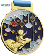 Custom 222 km Cycling Medal with Green Ribbon – Endurance Ride Award - Image 2