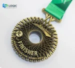 Custom 3D Finisher Medal with Green Ribbon – Trail & Marathon Award - Image 2