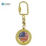Custom Rotating Metal Keychain – Spinning AC Milan Logo Key Ring