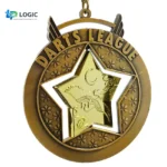 Custom Rotating Darts League Keychain – Spinning Medal Key Ring