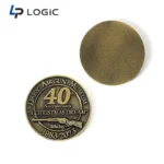Custom Antique Gold Challenge Coin with Commemorative Text Design - Image 4