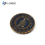 Custom Antique Challenge Coin with 3D Relief Emblem Design - Image 2