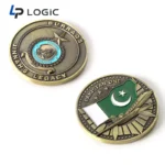 Custom Military Challenge Coin with Antique Finish and Enamel Detail - Image 2