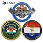 Custom Military Challenge Coin with Color Enamel and 3D Emblem Design