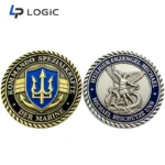 Custom Military Challenge Coin with Enamel Logo and 3D Relief Design