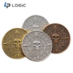 Custom Antique Metal Challenge Coin with Vintage Engraved Relief Design - Image 2