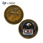 Custom Antique Challenge Coin with Enamel Logo and 3D Relief Design