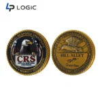 Custom Antique Challenge Coin with Enamel Logo and 3D Relief Design - Image 4