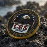 Custom Antique Challenge Coin with Enamel Logo and 3D Relief Design - Image 7