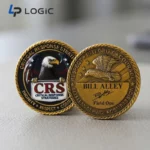 Custom Antique Challenge Coin with Enamel Logo and 3D Relief Design - Image 6