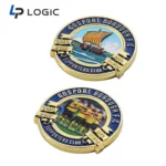 Custom Enamel Commemorative Challenge Coin with Detailed Logo Design