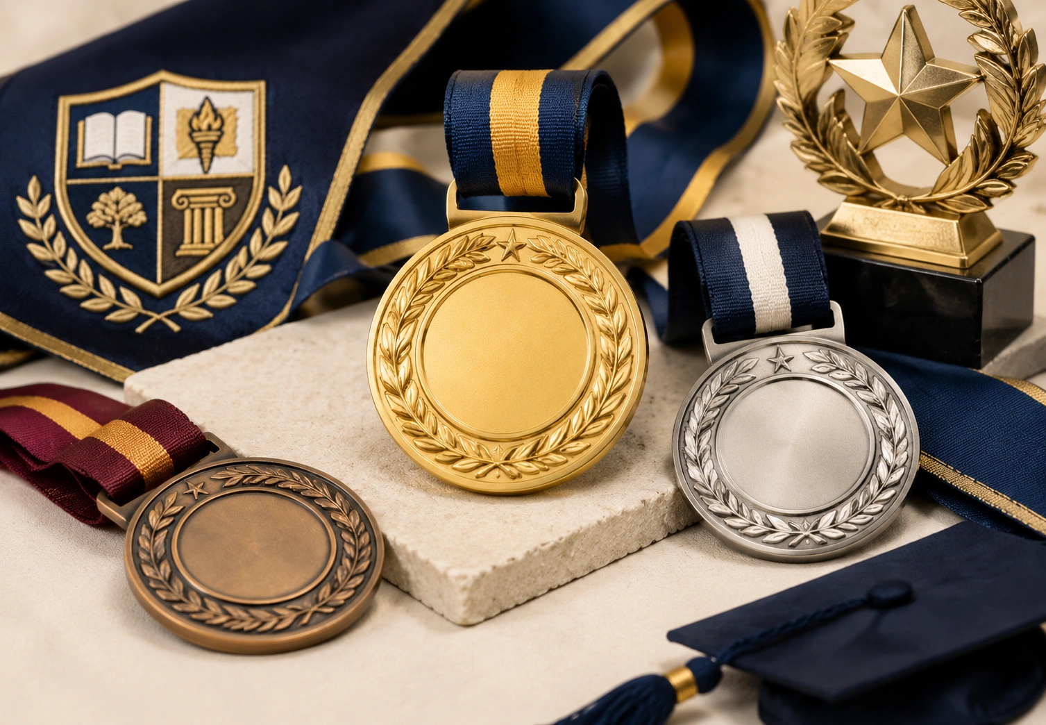 School medals and club badges